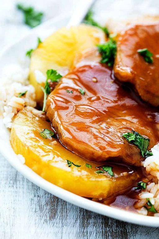 Crock Pot Pork Steaks with Pineapple Sauce