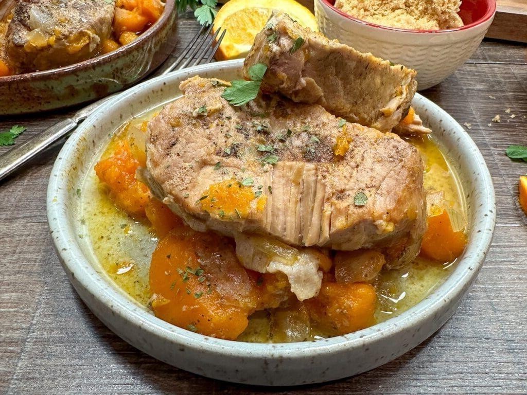 Crock Pot Pork Steaks with Sweet Potatoes