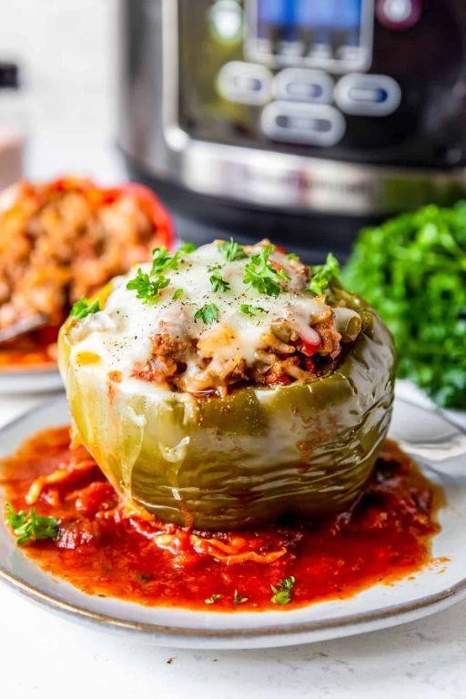 Crockpot Italian Stuffed Peppers