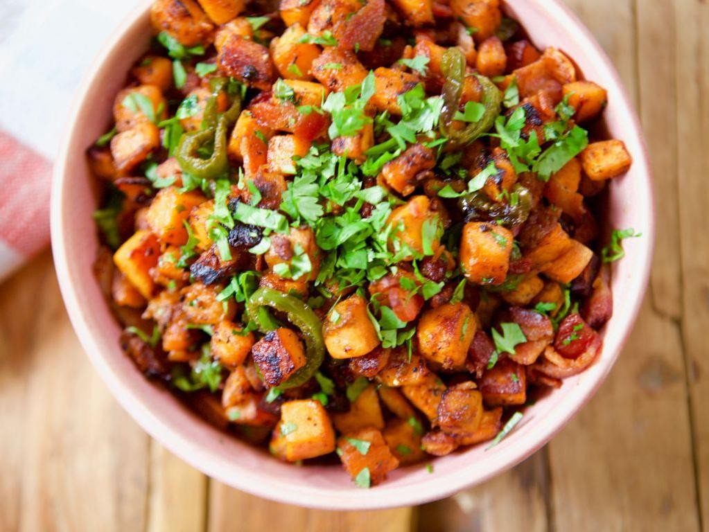 Crockpot Sweet Potato and Bacon Hash
