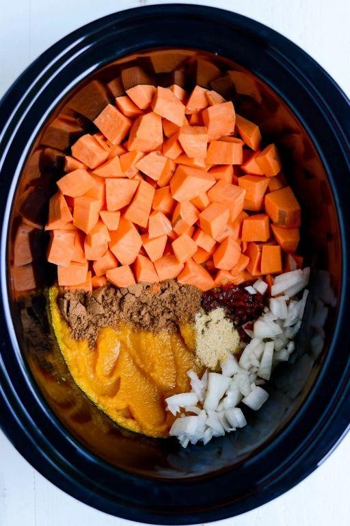 Crockpot Sweet Potato and Pumpkin Soup