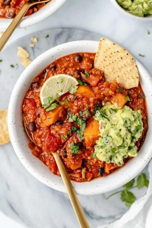 Crockpot Sweet Potato and Quinoa Chili