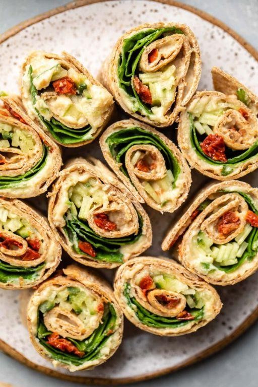 Cucumber and Hummus Pinwheels