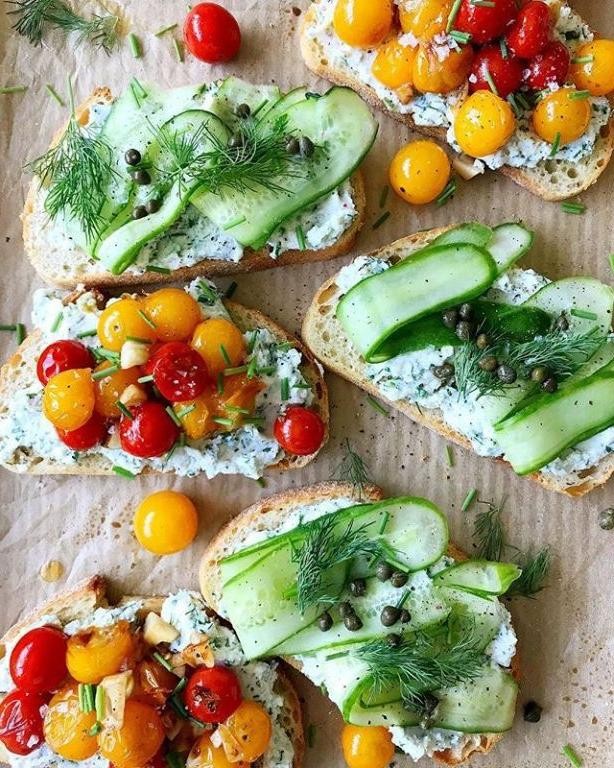 Cucumber and Ricotta Toast with Dill
