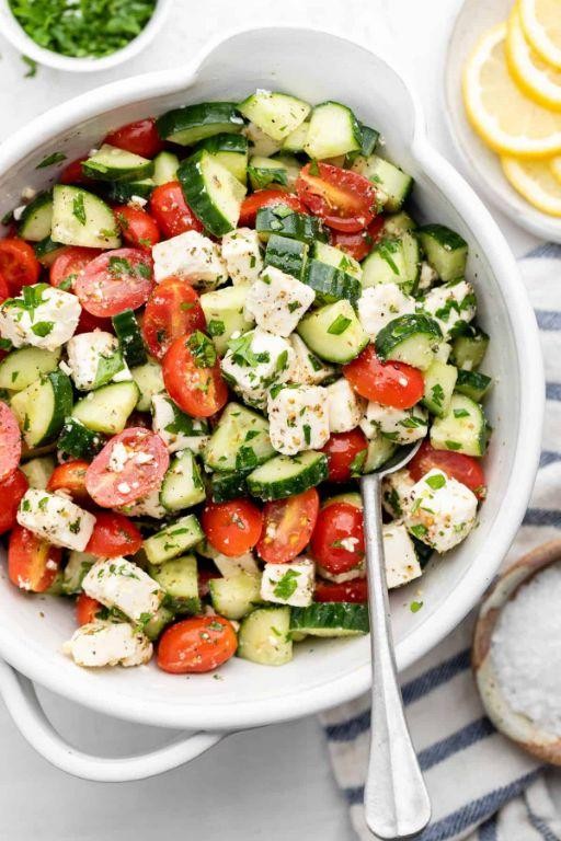 Cucumber and Tomato Salad with Feta