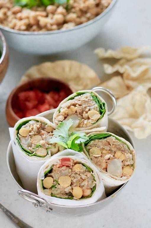 Curried Cauliflower and Chickpea Wrap