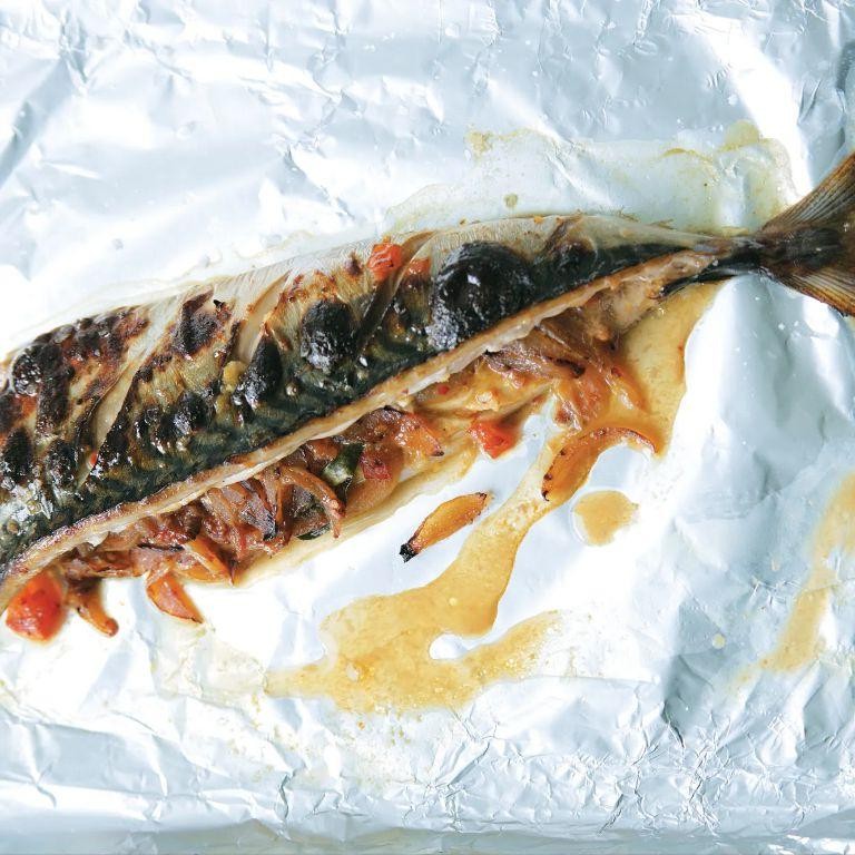 Curried Rice Stuffed Mackerel