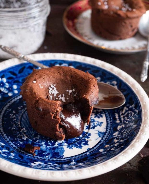 Dark Chocolate Lava Cake with Sea Salt