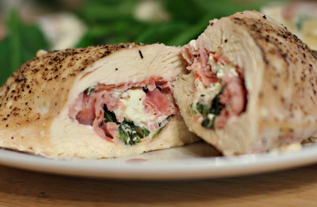 Deli Ham and Spinach Stuffed Chicken