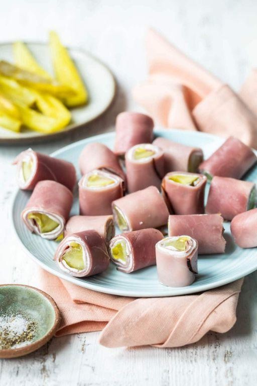 Deli Ham and Swiss Roll Ups