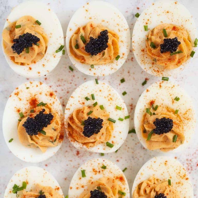 Deviled Eggs with Caviar Topping