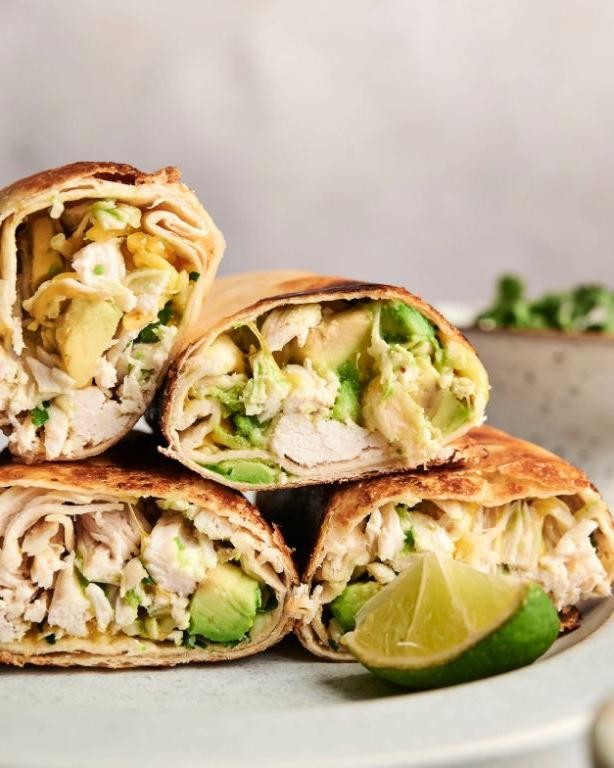 Diced Chicken and Avocado Wrap
