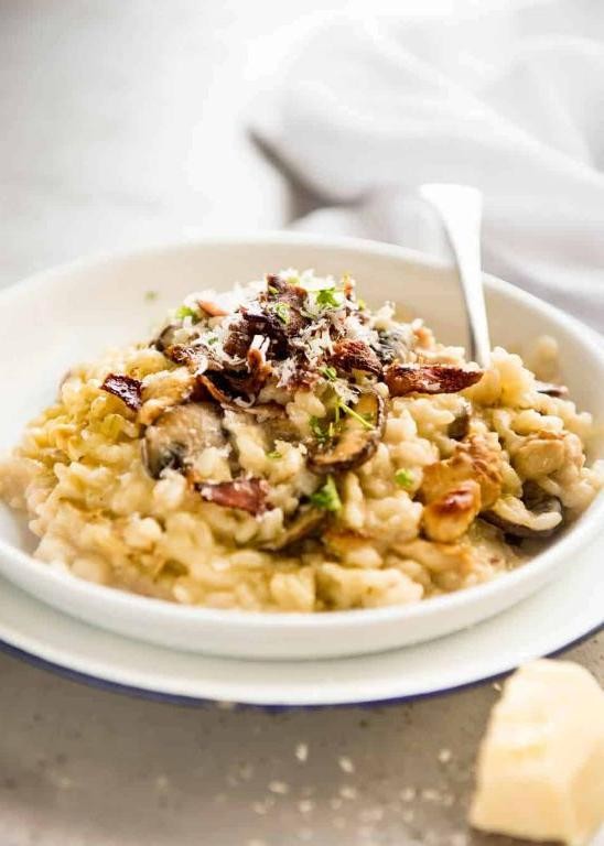 Diced Chicken and Mushroom Risotto