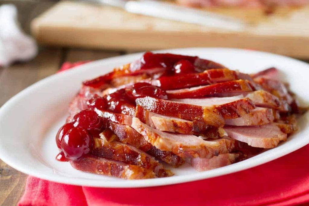Dried Cherry and Ginger Glazed Ham