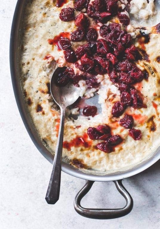Dried Cherry and Vanilla Bean Rice Pudding