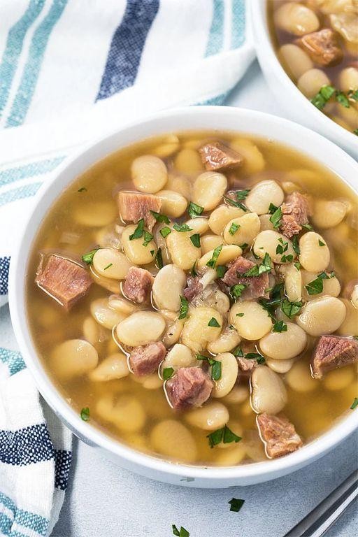 Dried Lima Bean and Bacon Soup