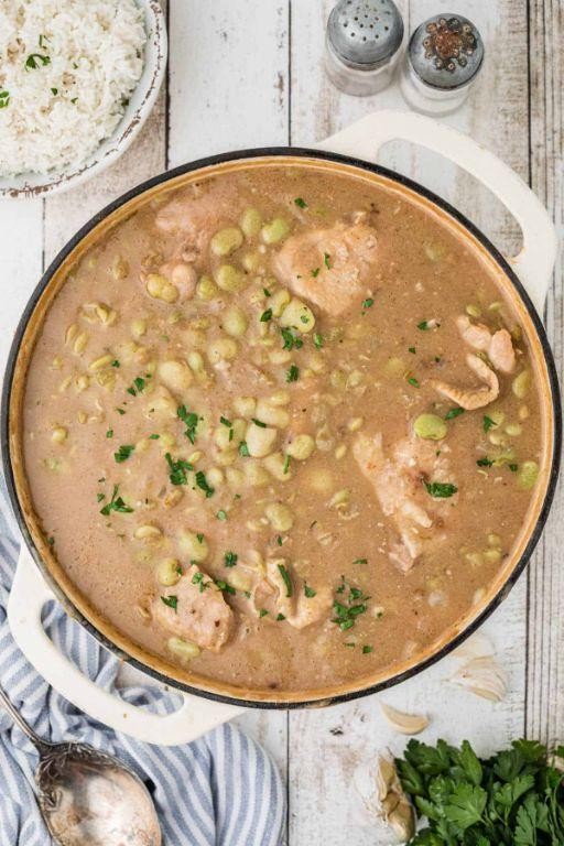 Dried Lima Bean and Chicken Soup