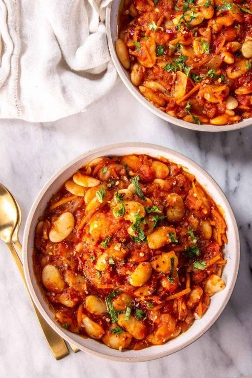 Dried Lima Bean and Tomato Bake