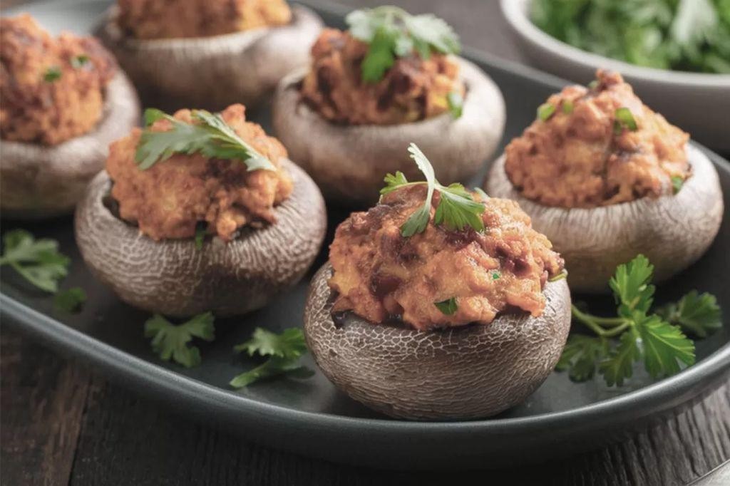Dubliner Cheese and Bacon Stuffed Mushrooms