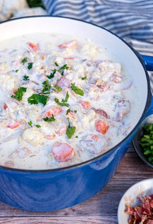 Dutch Oven Keto Seafood Chowder