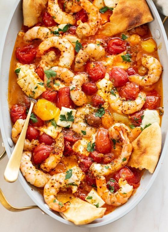 Easy Baked Shrimp with Feta
