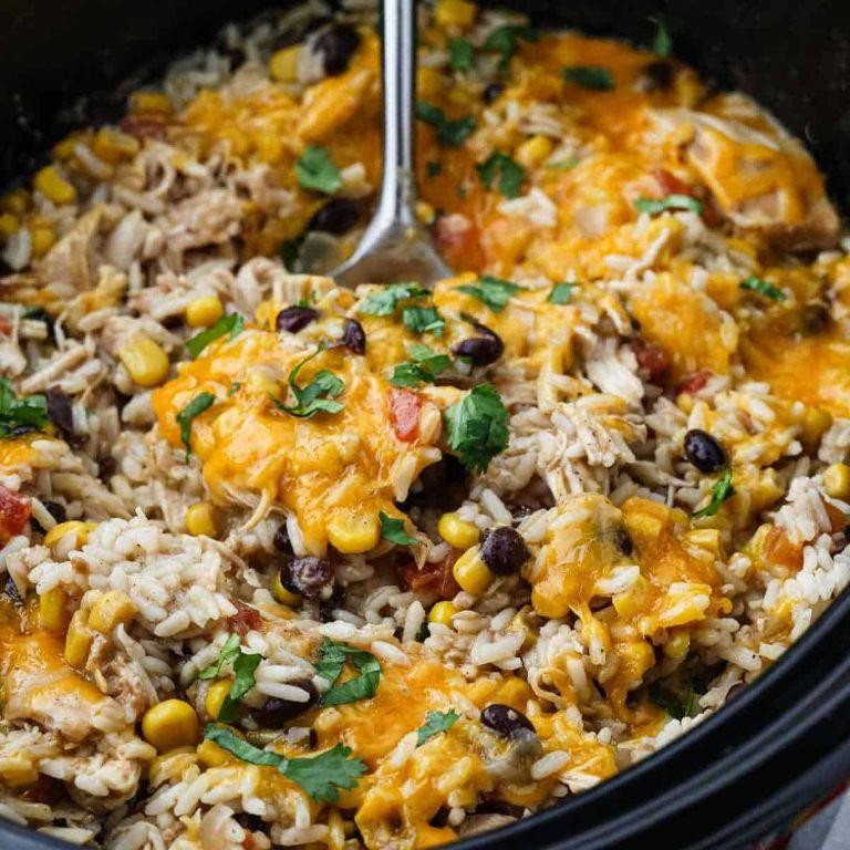 Easy Crock Pot Chicken Bog with Black Beans