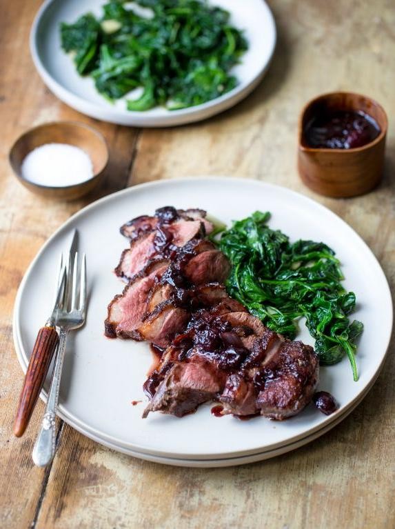 Easy Duck Breast with Cherry Reduction