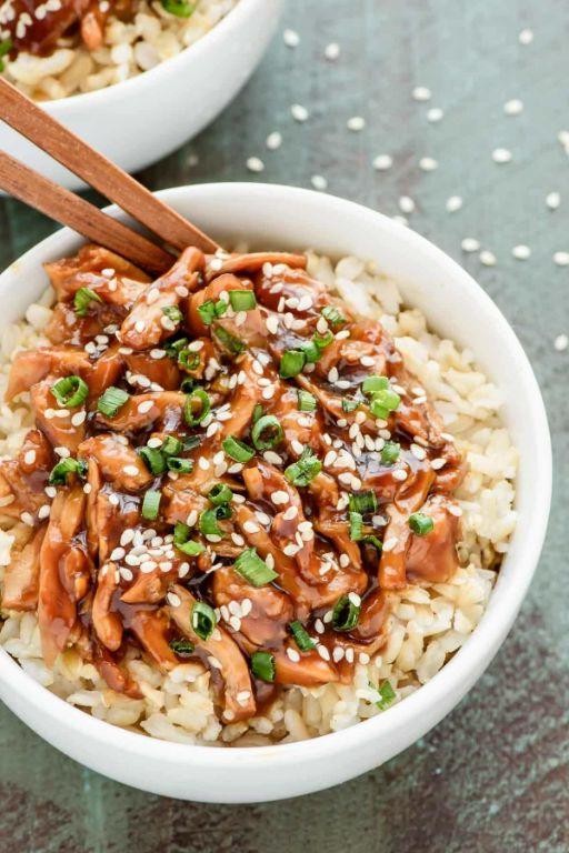 Easy Teriyaki Chicken and Rice Crock Pot Dinner