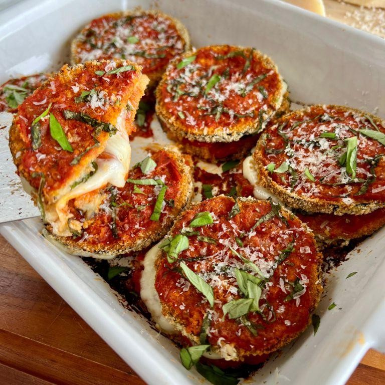 Eggplant Parmesan with Fresh Basil