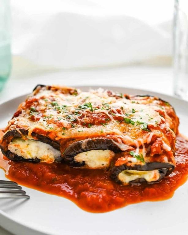 Eggplant Rollatini with Black Olives and Capers
