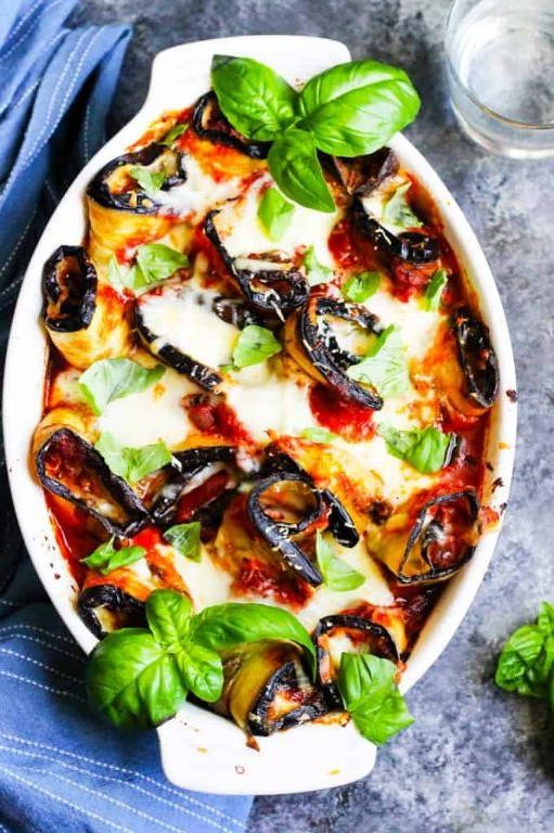Eggplant Rollatini with Mozzarella and Basil