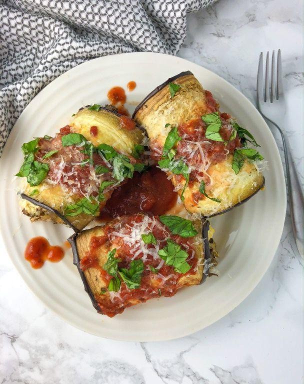 Eggplant Rollatini with Mushrooms and Gruyere