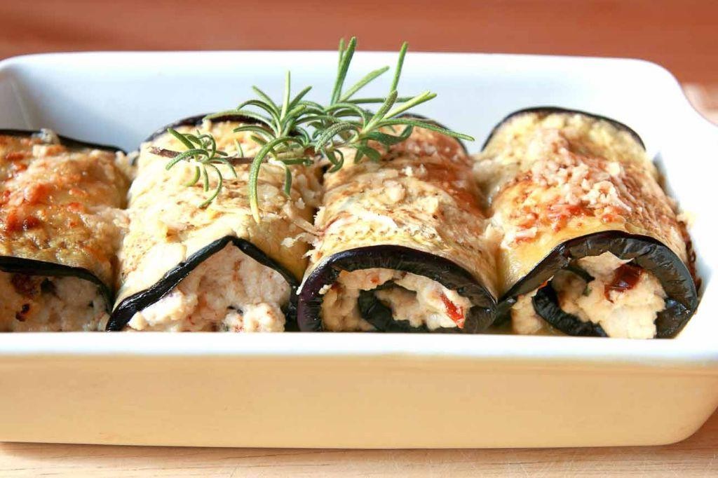 Eggplant Rollatini with Sun-Dried Tomatoes and Feta
