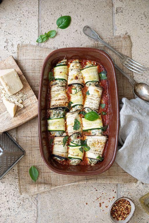 Eggplant Rollatini with Zucchini and Mint
