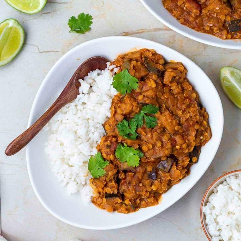 Eggplant and Lentil Curry
