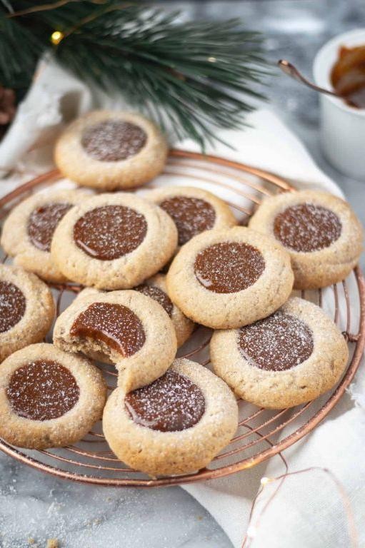 Espresso Thumbprint Cookies with Dulce de Leche