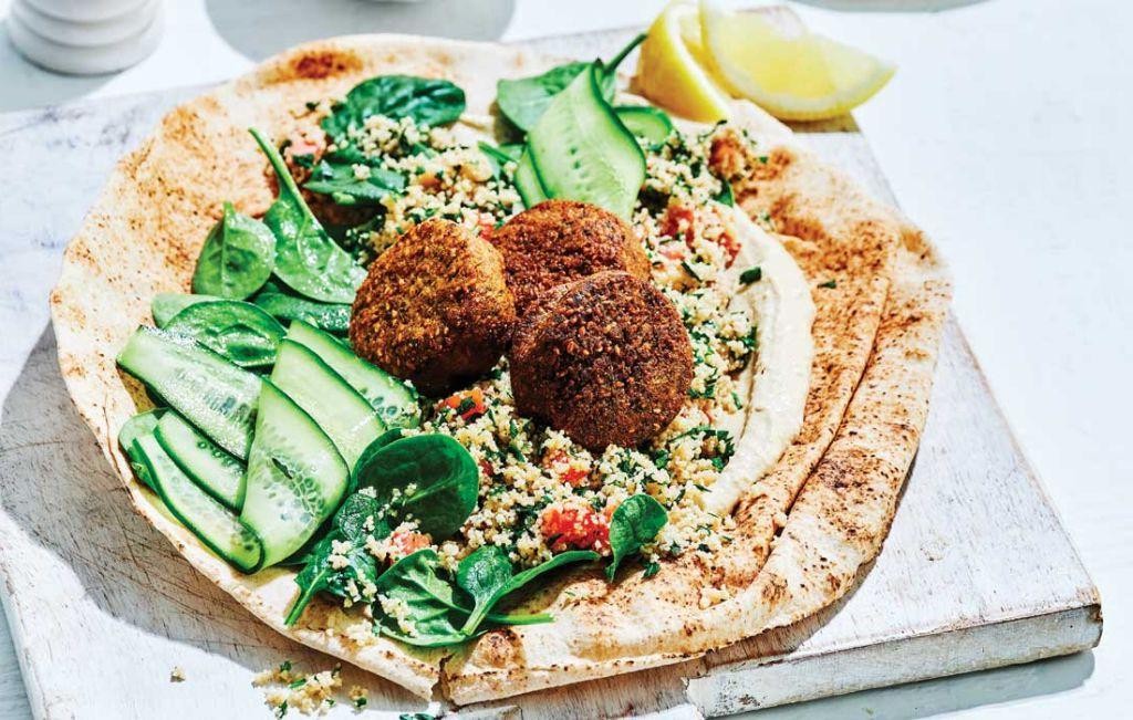 Falafel and Pickled Vegetables Wrap