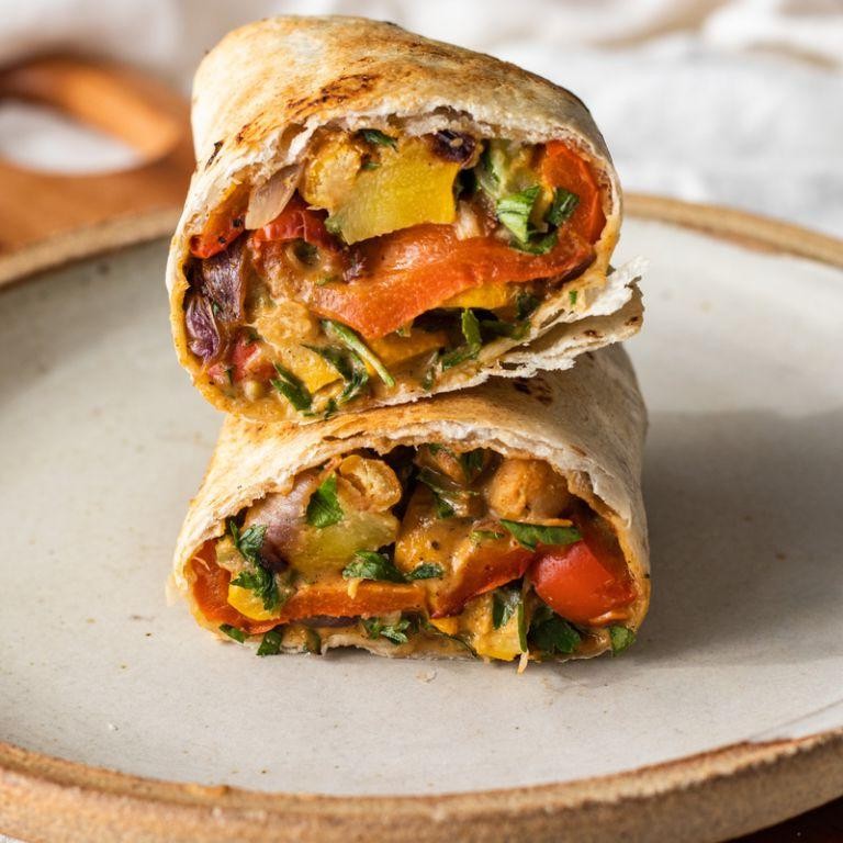 Falafel and Tahini Veggie Wrap