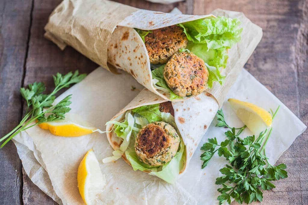 Falafel and Tahini Wrap