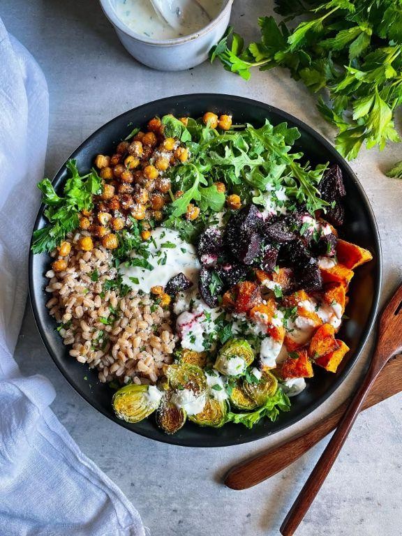 Farro and Roasted Vegetable Grain Bowl