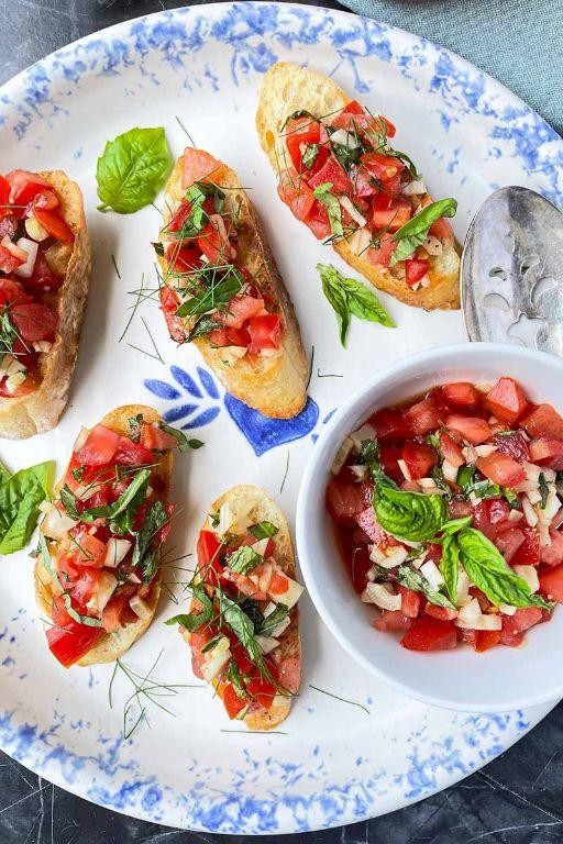 Fennel Frond and Tomato Bruschetta