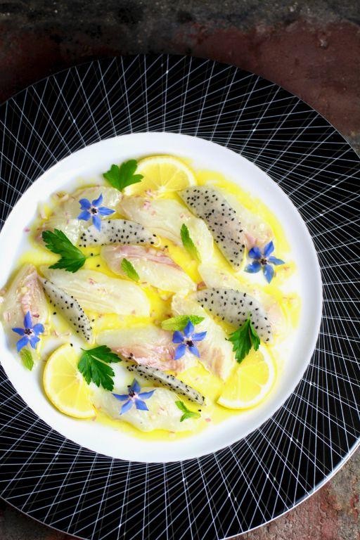 Fluke Sashimi with Citrus Dressing