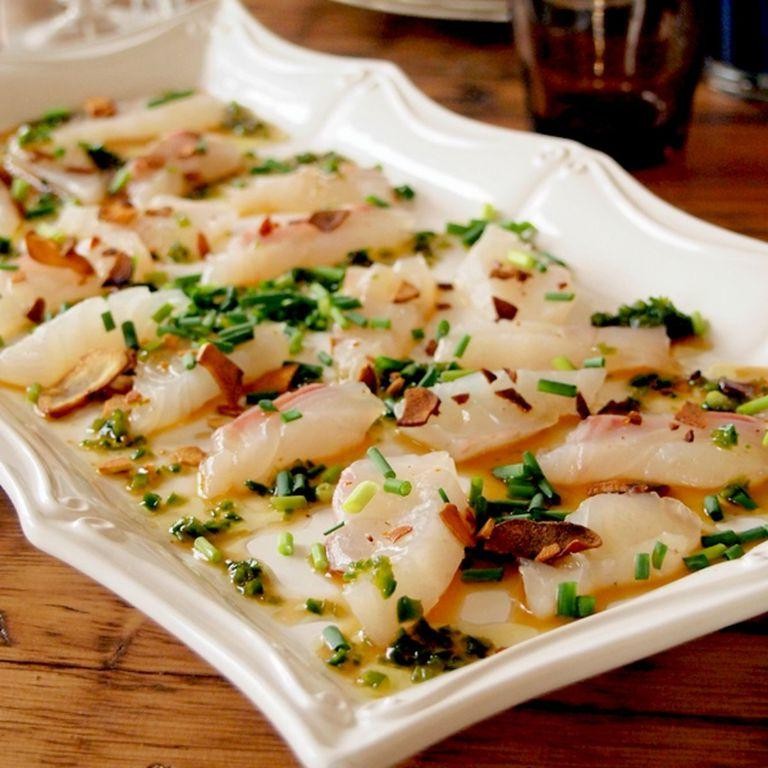 Fluke Sashimi with Soy Sauce and Wasabi