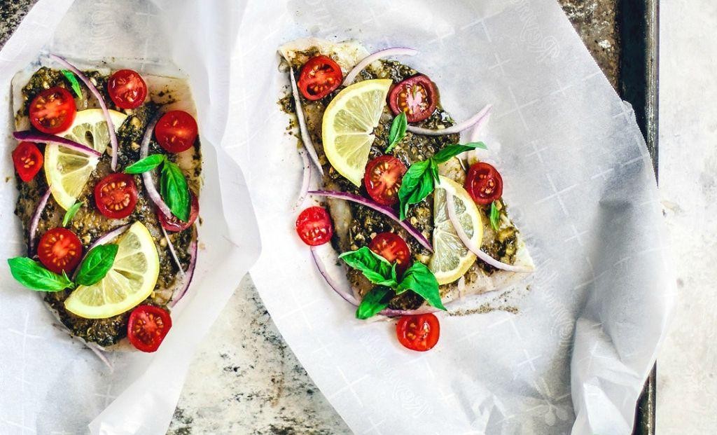 Fluke en Papillote with Vegetables and White Wine