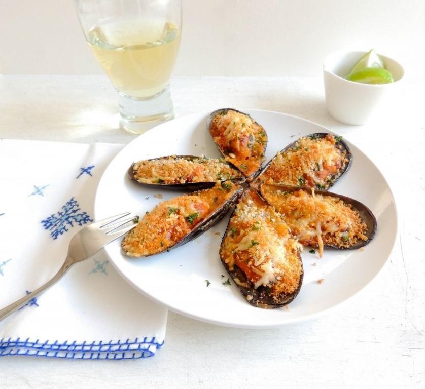 French Onion Mussels Gratin