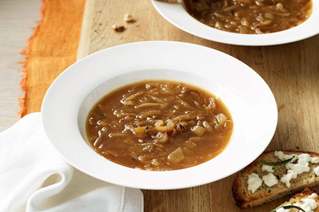 French Onion Soup with Goat Cheese