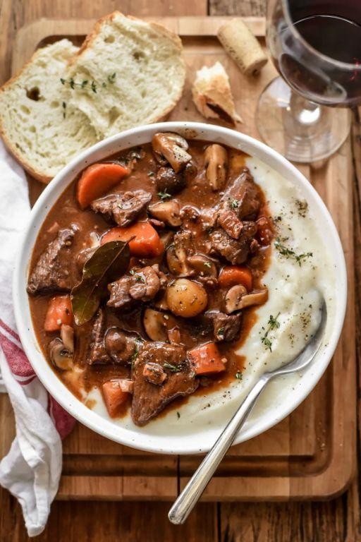 French Style Braised Beef Bourguignon