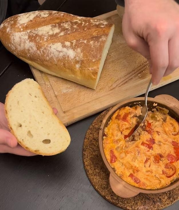 Fërgesë (Albanian Peppers and Cheese)