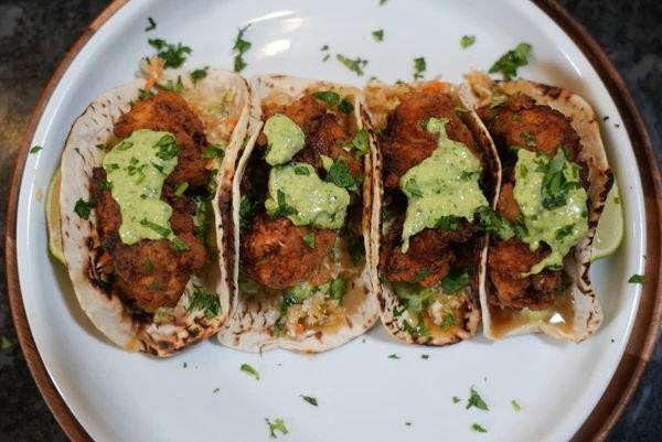 Fried Red Snapper with Avocado Lime Crema