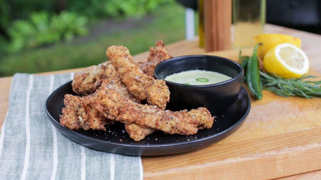 Fried Red Snapper with Chipotle Mayo